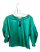 Crosby Size S Green Cotton Long Balloon Sleeve Top Green / S