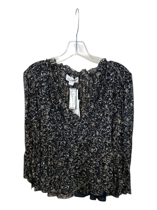 Velvet Size S Navy & Tan Viscose Long Sleeve Floral Slip Inc Top Navy & Tan / S