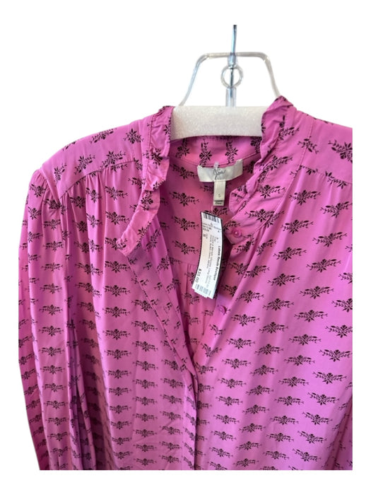 Joie Size S Purple & Maroon Viscose Long Sleeve Floral Button Down Top Purple & Maroon / S