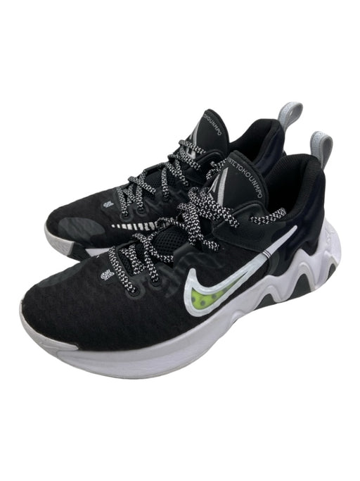 Nike Shoe Size 9.5 Black, White, Green Synthetic Laces Chunky Sole Sneakers Black, White, Green / 9.5