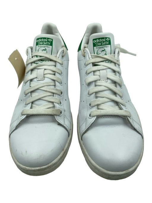 Adidas Shoe Size 10 White & Green Leather Laces Round Toe Sneakers White & Green / 10