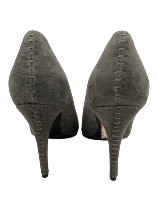 Alice + Olivia Shoe Size 36.5 Gray Suede Upper Stitch Detail Pointed Toe Pumps Gray / 36.5