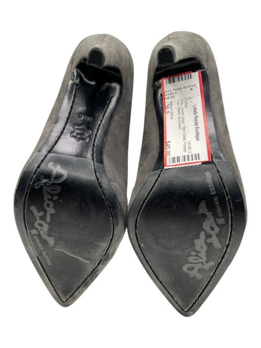 Alice + Olivia Shoe Size 36.5 Gray Suede Upper Stitch Detail Pointed Toe Pumps Gray / 36.5