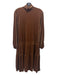 Atos Lombardini Size Small Brown Polyester Blend Long Sleeve Tiered Velvet Dress Brown / Small