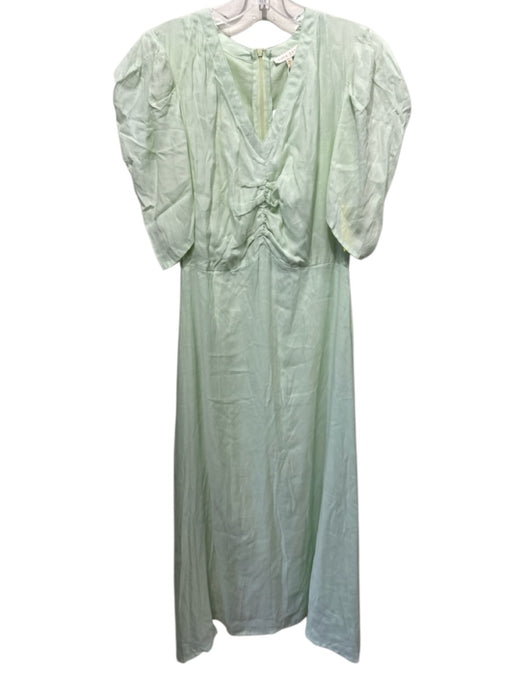 Anna Cate Size M Seafoam Green Cotton & Silk Short Sleeve Gathered Bodice Dress Seafoam Green / M