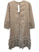 Paper Parachute Size M Pink, Green, Blue Polyester Pintuck Details Stripe Dress Pink, Green, Blue / M