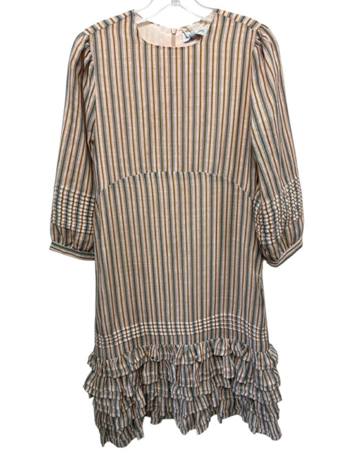 Paper Parachute Size M Pink, Green, Blue Polyester Pintuck Details Stripe Dress Pink, Green, Blue / M