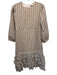Paper Parachute Size M Pink, Green, Blue Polyester Pintuck Details Stripe Dress Pink, Green, Blue / M
