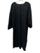 BAACAL Size XL Black Cotton Split Hem V Neck Maxi Dress Black / XL