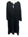 BAACAL Size XL Black Cotton Split Hem V Neck Maxi Dress Black / XL