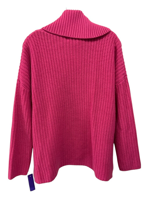27 Miles Size Small Fuchsia Wool & Cashmere Rib Knit Turtle Neck Sweater Fuchsia / Small