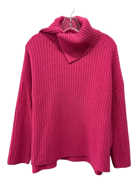 27 Miles Size Small Fuchsia Wool & Cashmere Rib Knit Turtle Neck Sweater Fuchsia / Small