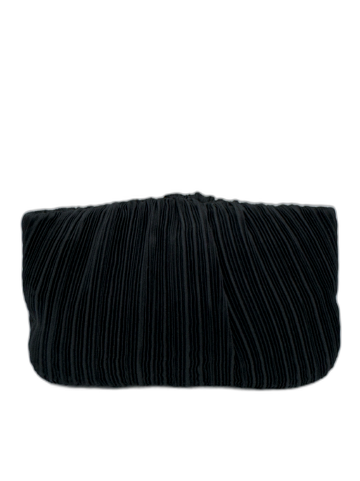 Loeffler Randall Black No Fabric Tag Accordian Pleats Gold Chain Clutch Bag Black / Small