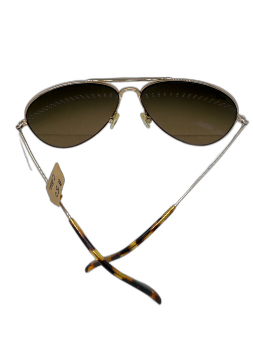 Maui Jim Gold & Brown Gold Metal Gradient Tint Logo Aviator Sunglasses Gold & Brown