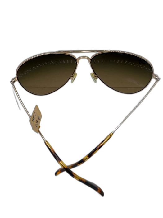 Maui Jim Gold & Brown Gold Metal Gradient Tint Logo Aviator Sunglasses Gold & Brown