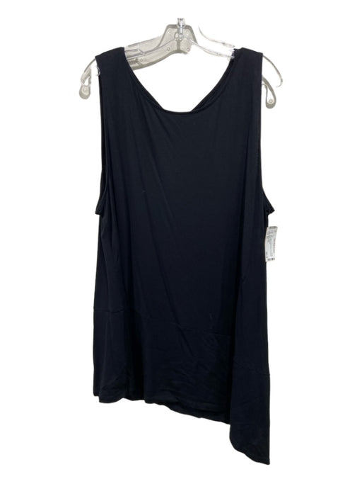 Eileen Fisher Size 3X Black Viscose Blend Sleeveless Tunic Top Black / 3X