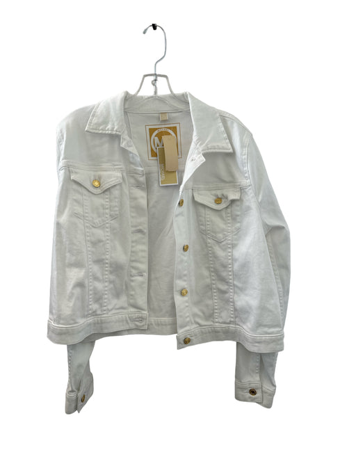 Michael Kors Size XL White Cotton Blend GHW Jacket White / XL