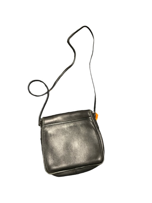 Coach Black Leather Snap Closure Crossbody Strap Exterior Pockets Bag Black / S