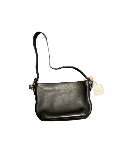 Coach Black Leather Handles Zip Close Mini Silver hardware Bag Black / XS
