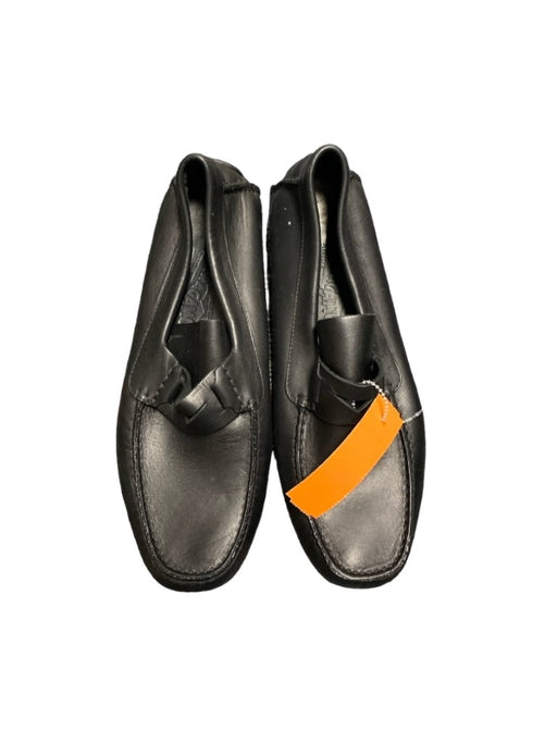 Ferragamo Shoe Size 8 Black Leather Square Toe Loafer Tongue Seam Detail Shoes Black / 8
