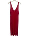 Zara Size L Red Polyester Blend Ribbed Knit Sleeveless V Neck V Back Dress Red / L