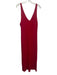Zara Size L Red Polyester Blend Ribbed Knit Sleeveless V Neck V Back Dress Red / L