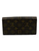 Louis Vuitton Brown Coated Canvas & Leather Monogram Snap Button Close Wallets Brown