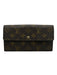 Louis Vuitton Brown Coated Canvas & Leather Monogram Snap Button Close Wallets Brown