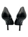Ferragamo Shoe Size 9.5 Black Leather Upper Glossy Chisel Toe Slanted Heel Pumps Black / 9.5