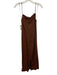 Massimo Dutti Size 4 Brown Linen Blend Spaghetti Strap Square Neck Dress Brown / 4