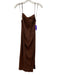 Massimo Dutti Size 4 Brown Linen Blend Spaghetti Strap Square Neck Dress Brown / 4