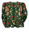 Farm Rio Size S Green & Pink Cotton Floral 3/4 Sleeve Puff Shoulder Top Green & Pink / S