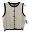 Mango Size S Cream White & Black Cotton Blend Sleeveless Contrast Trim Vest Top Cream White & Black / S