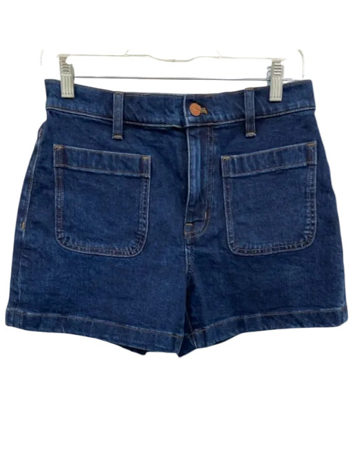 Madewell Size 26 Dark Wash Cotton Blend Denim Patch Pockets A line Shorts Dark Wash / 26