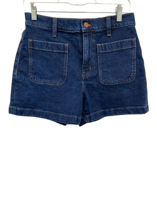 Madewell Size 26 Dark Wash Cotton Blend Denim Patch Pockets A line Shorts Dark Wash / 26