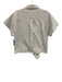 Tuckernuck Size XS Cream White & Navy Blue Linen Striped Short Sleeve Top Cream White & Navy Blue / XS