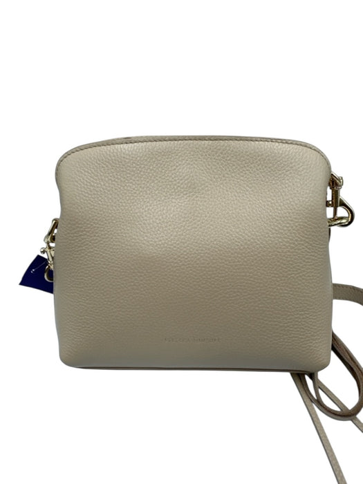 Rebecca Minkoff Beige Leather Zip Pocket Toggle Clasp Adjustable Strap Bag Beige