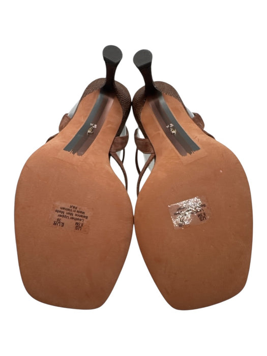 Sam Edelman Shoe Size 8.5 Dark Brown Leather Upper Suede Thong Low Heel Sandals Dark Brown / 8.5