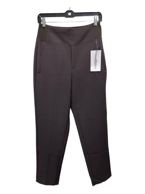 Athleta Size 2 Brown Poly Blend Elastic Waist Straight Pleat Detail Pants Brown / 2