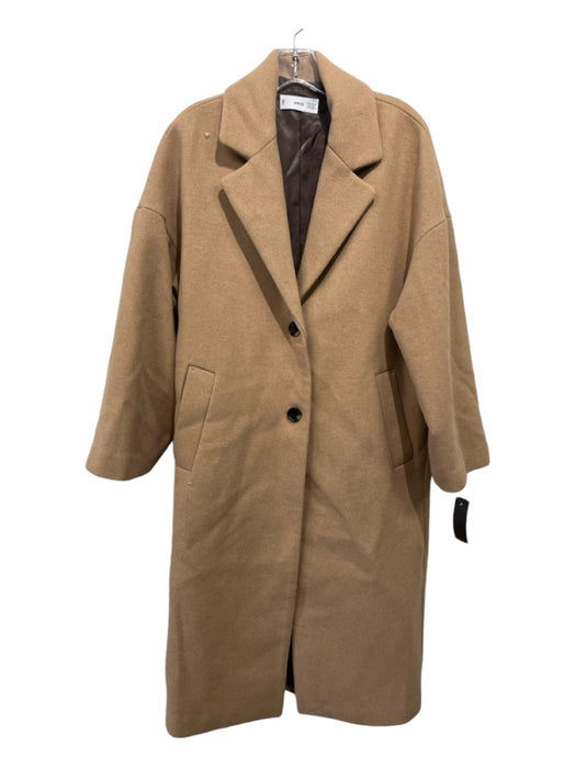 MNG Size XS Tan Brown Poly Blend Trench 2 button Coat Tan Brown / XS