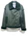 NVLT Size S Green Polyester Faux Shearling Contrast Pockets Full Zip Jacket Green / S