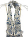 Agua by Agua Bendita Size XS White & Blue Linen Botanical Tie Neck Halter Dress White & Blue / XS
