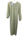 Hill House Size S White & Green Cotton Blend Lattice Print Open Back Dress White & Green / S