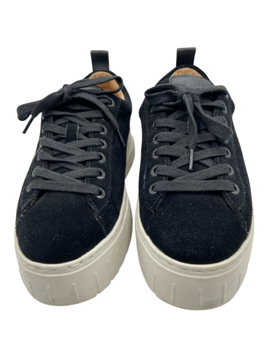 J/Slides Shoe Size 7M Black & White Leather Platform Low Top Lace Up Sneakers Black & White / 7M