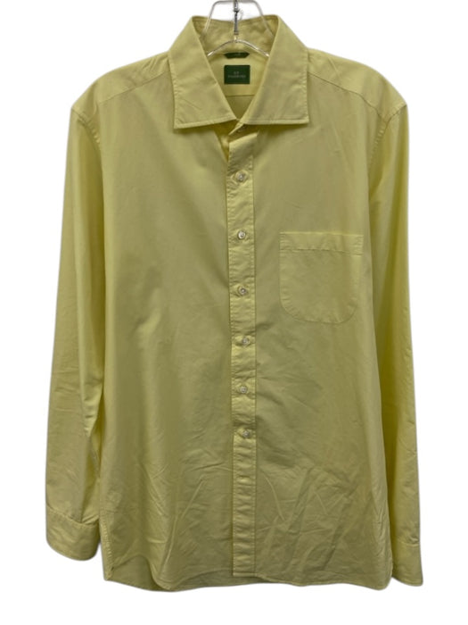 Sid Mashburn Size M Yellow Cotton Solid Button Down Men's Long Sleeve Shirt Yellow / M