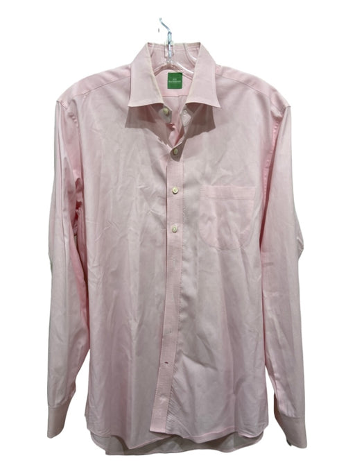Sid Mashburn Size 16 Pink Cotton Solid Button Up Collared Long Sleeve Shirt 16