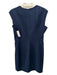 Theory Size 12 Navy Cotton Blend Sleeveless Darted A Line Back Zip Dress Navy / 12