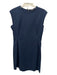 Theory Size 12 Navy Cotton Blend Sleeveless Darted A Line Back Zip Dress Navy / 12