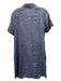 Theory Size 12 Blue Wash Linen & Viscose Short Sleeve Buttons Collar Midi Dress Blue Wash / 12