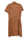 Theory Size 10 Light Orange Linen & Viscose Short Sleeve Buttons Collar Dress Light Orange / 10